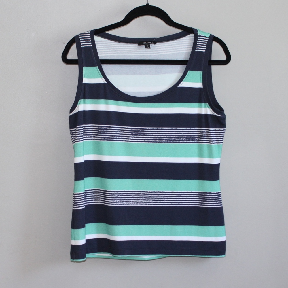 Grayse Nautical Stripe Tank Small